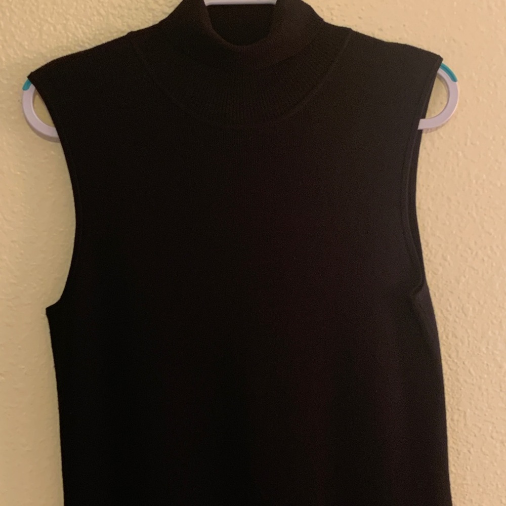 Norton Studio Black Turtleneck Sleeveless Sweater Dress Size L